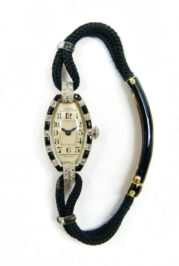   Cartier - Art Deco onyx and diamond wristwatch | MasterArt
